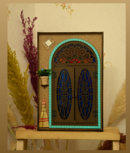 آینه جاکلیدی دکوری آویز طرح سنتی درب بازشو